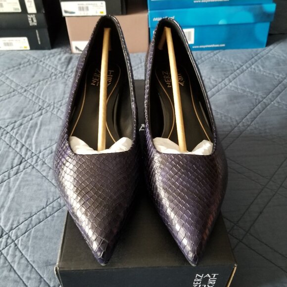 Snake Print Heels 8 W ~ NEW - Picture 1 of 6